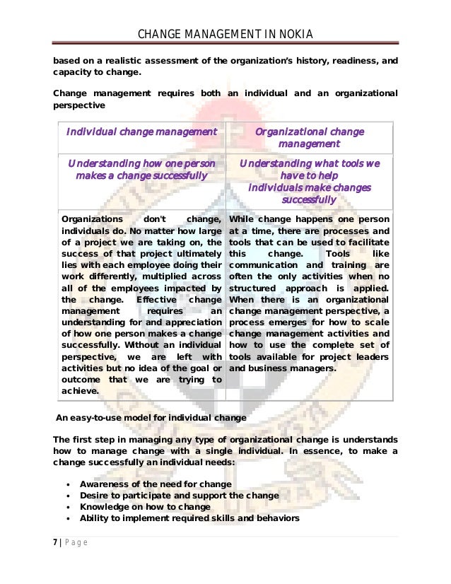 nokia organizational change 2017 change management case study nokia pdf